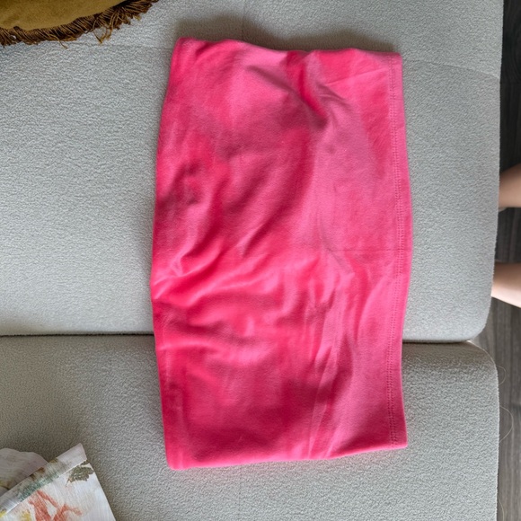 Aerie pink strapless velour tube top crop top in pink M - Picture 3 of 6